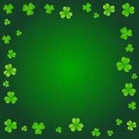 attractive green gradient background with shamrock leaf decoration design vector