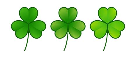 set icon shamrock flat on white background vector