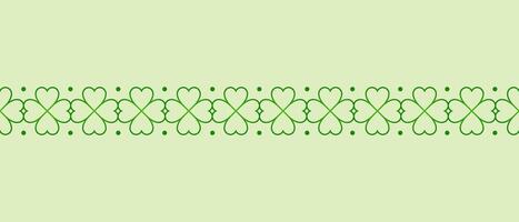 heart shaped four leaf clover pattern design vector
