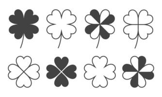 set icon symbol clover variations collection illustration vector