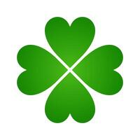 Lucky Green Four Leaf Clover four symbol irish isolated on white background vector
