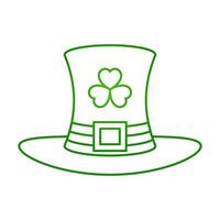line icon irish hat with shamrock symbol design illustration vector