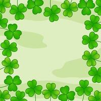 green shamrock frame square design template background vector