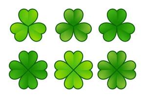 shamrock and four leaf clover icon symbol design flat vector