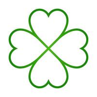 line icon four leaf clover isolated on white background vector