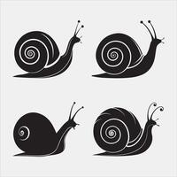 Snail on a Leaf Silhouette vector