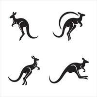 Dynamic Kangaroo Leap Silhouette vector
