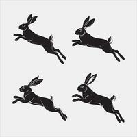 Minimalist Hopping Rabbit Design vector