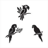 Bold Parrots on Branches Illustrations vector