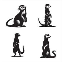 Elegant Meerkat Silhouette Art vector