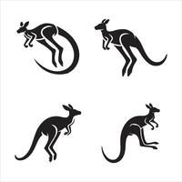 Simple Kangaroo in Mid-Leap Illustration vector