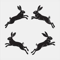 Rabbit in Mid-Hop Silhouette vector