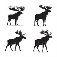 Minimalist Moose Silhouette Art vector