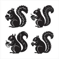 Minimalist Squirrel Silhouette Art vector
