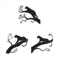 Minimalist Leopard Silhouette Art vector