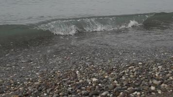 tide of waves on shore in slow motion video