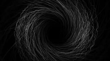 Black tunnel. Hi-tech Forward movement into darkness. Looped. Wormhole. Flight in sci-fi space. Tunnel black background. Radial circles slowly moving. Super-fast, fast 3D corridor. HD, 4K, 60 fps. video