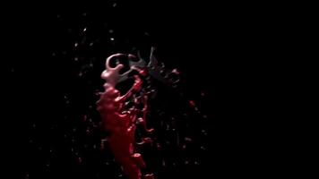 Animation of blood on black background video