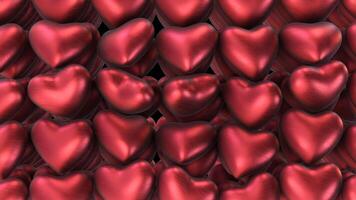 Beautiful transition from a plurality of balloons red heart with alpha channel video