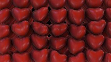 Beautiful transition from a plurality of red heart with alpha channel video