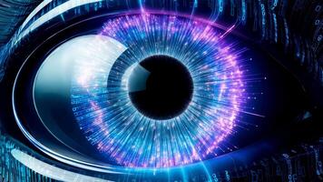 A Futuristic Digital Eye Design Featuring Vibrant Colors and Intricate Data Patterns video