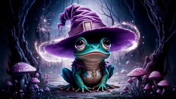 An Enchanting Frog in a Beautiful and Magical Forest Setting Filled with Wonders video