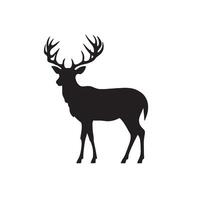 Best Elegant Deer Silhouette on Plain White Background vector
