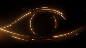 An illuminated eye concept with glowing lines and vibrant particles creates an ethereal feel video