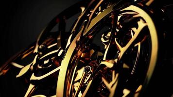 Intricate Mechanical Clockwork Footage Showcasing Golden Gears and Movements video