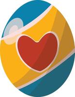 Easter Egg with Heart Pattern vector