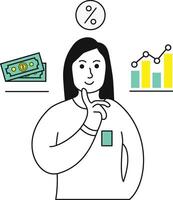 Business concept with increase chart vector