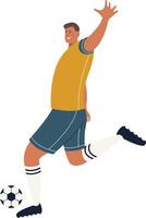 Man Football Player Illustration with Shooting Gesture vector