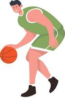 Guy Basketball Player in Dribble Motion vector