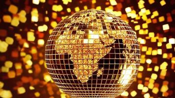 Sparkling Globe with Golden Lights Scene Footage for Events video
