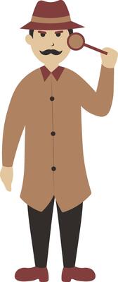 Detective Character with Cartoon Design