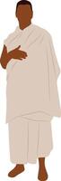 Hajj Pilgrim Character in Flat Design vector