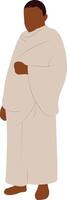 Hajj Pilgrim Character on White Background vector