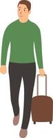 Man Tourist Illustration in Flat Design vector