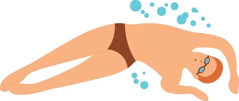 Person Swimming Illustration with Cartoon Design vector