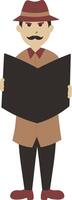 Detective Character on White Background vector