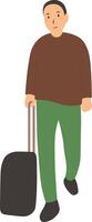 Man Tourist Character in Flat Design vector