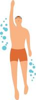 Person Swimming Character in Flat Design vector