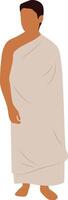 Hajj Pilgrim Character in Simple Design vector