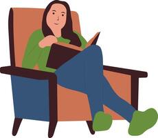 People Reading Books with Flat Design vector
