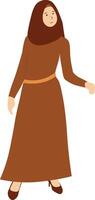 Hijab Woman Character with Simple Design vector
