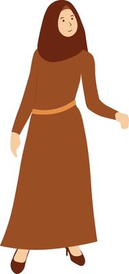 Hijab Woman Character with Simple Design
