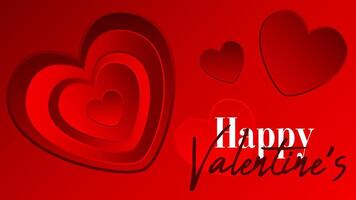 valentine background hearts and element with red and pink color and gradient color. vector