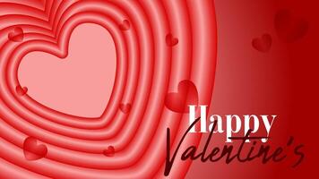 Happy valentine's background hearts and element with red and pink color and gradient color. vector