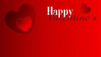 Happy valentine's day background hearts and element with red color and gradient color. vector