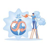 Sustainable development by reusing natural resources. vector
